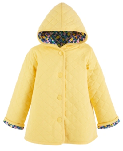 First Impressions Kids' Toddler Girls Quilted Reversible Floral Jacket, Created For Macy's In Sunset Gold