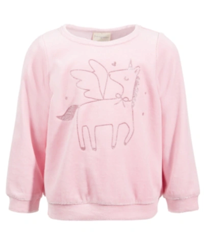 First Impressions Kids' Mix & Match Toddler Girl Unicorn Velour Tee In Angora Pink