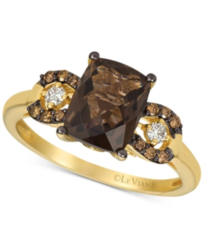 Le Vian Gemstone & Diamond Ring In 14k Rose Gold Or 14k Yellow Gold In Chocolate Quartz