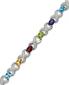 MACY'S AMETHYST (6-1/2 CT. T.W.) AND DIAMOND ACCENT XO BRACELET IN STERLING SILVER (ALSO IN MULTI, LONDON B