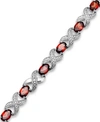 Macy's Amethyst (6-1/2 Ct. T.w.) And Diamond Accent Xo Bracelet In Sterling Silver (also In Multi, London B In Garnet