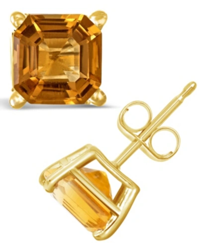 Macy's Garnet (2-1/2 Ct. T.w.) Stud Earrings In 14k Yellow Gold (also In Peridot & Citrine)