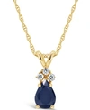Macy's Ruby (1/2 Ct. T.w.) And Diamond Accent Pendant Necklace In 14k Yellow Gold (also In Sapphire & Emera In Sapphire