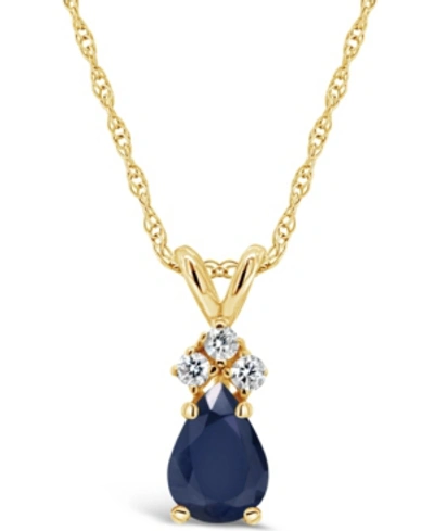 MACY'S RUBY (1/2 CT. T.W.) AND DIAMOND ACCENT PENDANT NECKLACE IN 14K YELLOW GOLD (ALSO IN SAPPHIRE & EMERA