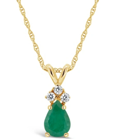 MACY'S RUBY (1/2 CT. T.W.) AND DIAMOND ACCENT PENDANT NECKLACE IN 14K YELLOW GOLD (ALSO IN SAPPHIRE & EMERA