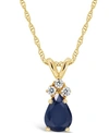 Macy's Ruby (1/2 Ct. T.w.) And Diamond Accent Pendant Necklace In 14k Yellow Gold (also In Sapphire & Emera In Sapphire
