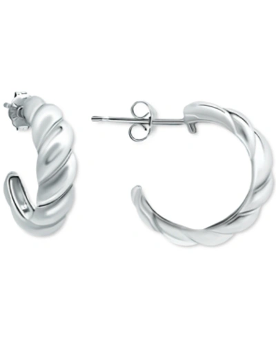 Giani Bernini Twist Half Hoop Earrings, Created For Macy's In Silver