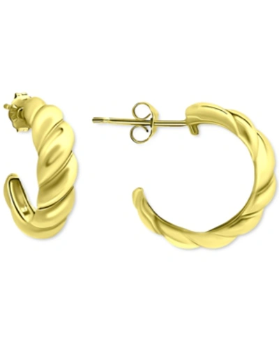 Giani Bernini Twist Half Hoop Earrings, Created For Macy's In Gold Over Silver