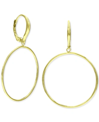 Giani Bernini Circle Dangle Hoop Drop Earrings, Created For Macy's In Gold Over Silver