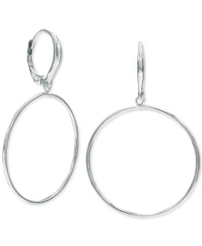 Giani Bernini Circle Dangle Hoop Drop Earrings, Created For Macy's In Silver