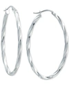 Giani Bernini Twisted Oval Medium Hoop Earrings, 40mm, Created For Macy's In Silver
