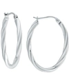 Giani Bernini Oval Twist Small Hoop Earrings, Created For Macy's In Silver