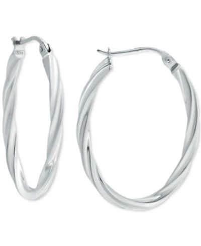 Giani Bernini Oval Twist Small Hoop Earrings, Created For Macy's In Silver