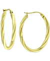Giani Bernini Oval Twist Small Hoop Earrings, Created For Macy's In Gold Over Silver