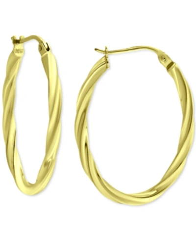 Giani Bernini Oval Twist Small Hoop Earrings, Created For Macy's In Gold Over Silver