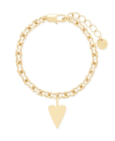 Brook & York Cameron 14k Gold Plated Heart Charm Bracelet In Gold-plated