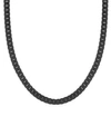 EVE'S JEWELRY MEN'S BLACK PLATE FLAT CURB CHAIN NECKLACE