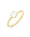 BROOK & YORK LANE 14K GOLD PLATED MOTHER OF PEARL RING