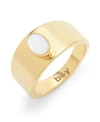 BROOK & YORK RILEY 14K GOLD PLATED MOTHER OF PEARL RING