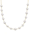 Macy's Cultured Freshwater (6-1/2mm-8-1/2mm) Pearl Tin Cup 18" Necklace In 18k Gold-plated Sterling Silver In Gold Over Silver