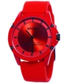 SPGBK WATCHES UNISEX FOXFIRE RED SILICONE BAND WATCH 44MM