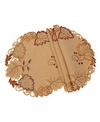MANOR LUXE HARVEST VERDURE EMBROIDERED CUTWORK FALL ROUND PLACEMATS