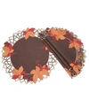 MANOR LUXE HARVEST HUES EMBROIDERED CUTWORK FALL ROUND PLACEMATS