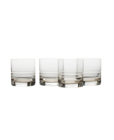 Mikasa Cal Smoke Ombre Double Old Fashioned Glasses Set Of 4, 15.5 oz In Gray