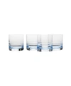 Mikasa Cal Blue Ombre Double Old Fashioned Glasses Set Of 4, 15.5 oz