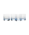 Mikasa Cal Blue Ombre Double Old Fashioned Glasses Set Of 4, 15.5 oz In Blue