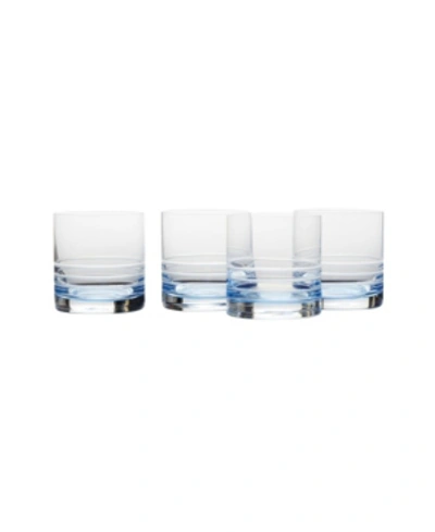 Mikasa Cal Blue Ombre Double Old Fashioned Glasses Set Of 4, 15.5 oz