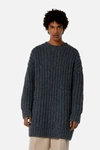 Ami Alexandre Mattiussi Hand-knitted Crewneck Sweater In Grey