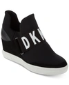 Dkny Cosmos Womens Mixed Media Slip On Fashion Sneakers In True Black