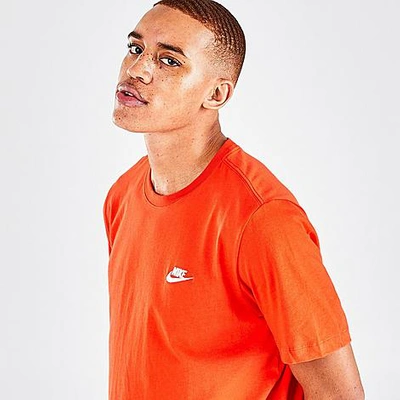 Nike Sportswear Club T-shirt In Team Orange/white