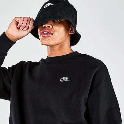 Nike Sportswear Club Fleece Crewneck Sweatshirt In Black/iron Grey/white