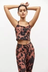 Beyond Yoga Spacedye Slim Racerback Cropped Tank Top In Copper Cow