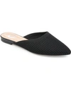 Journee Collection Journee Women's Wide Width Aniee Mule Flats In Black- Knit Fabric