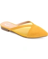 Journee Collection Women's Reeo Mesh Pointed Toe Slip On Mules In Yellow