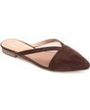 Journee Collection Women's Reeo Mesh Pointed Toe Slip On Mules In Brown