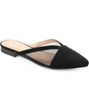 Journee Collection Women's Reeo Mesh Pointed Toe Slip On Mules In Black