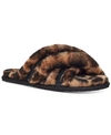 Ugg Scuffita Panther Print Dyed Sheepskin Slippers In Butterscotch