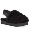 Ugg Super Fluff Genuine Shearling Slingback Slipper In Black