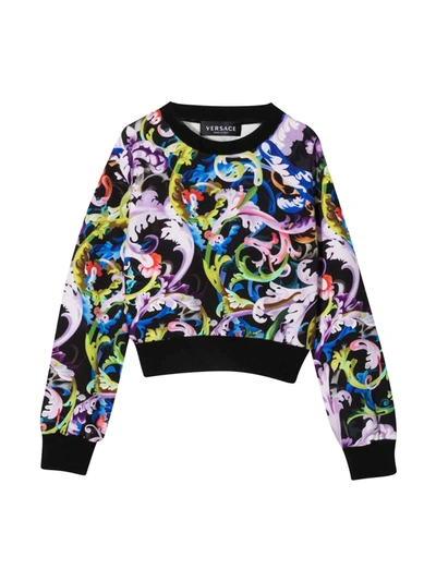 Versace Kids' Young Patterned Unisex Sweatshirt In Multicolor