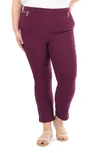 Nina Leonard Straight Leg Pull-on Pants In Deepwine