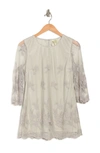 Forgotten Grace Forgotton Grace 3/4 Length Sleeve Lace Tunic In Silver