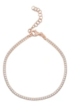 Glaze Jewelry Rose Gold Vermeil Cz Bracelet In Rose Gold