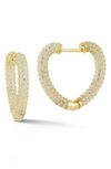 Glaze Jewelry Yellow Gold Vermeil Pave Cz Hoop Earrings In Yellow Gold