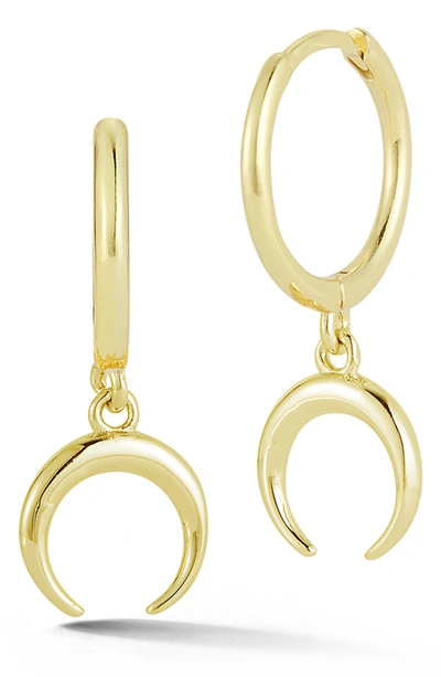Glaze Jewelry Yellow Gold Vermeil Horn Drop Huggie Earrings