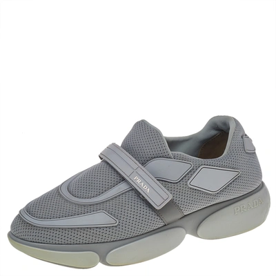 Pre-owned Prada Grey Mesh Cloudbust Low Top Trainers Size 39.5