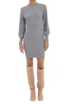 Donna Morgan Cable Knit Sweater Dress In Heather Grey